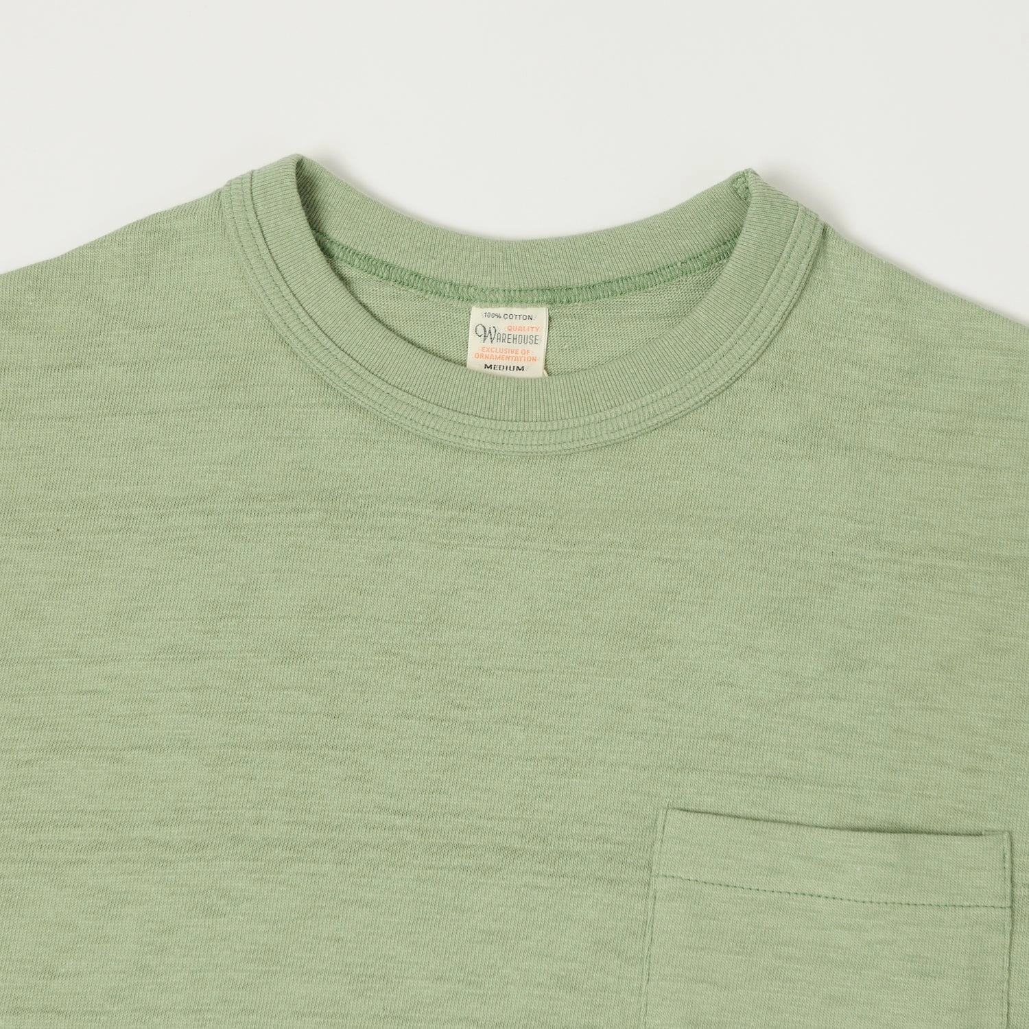 Warehouse & Co 4601 Pocket T-Shirt - Pale Green dry cleanable Simple and Comfortable