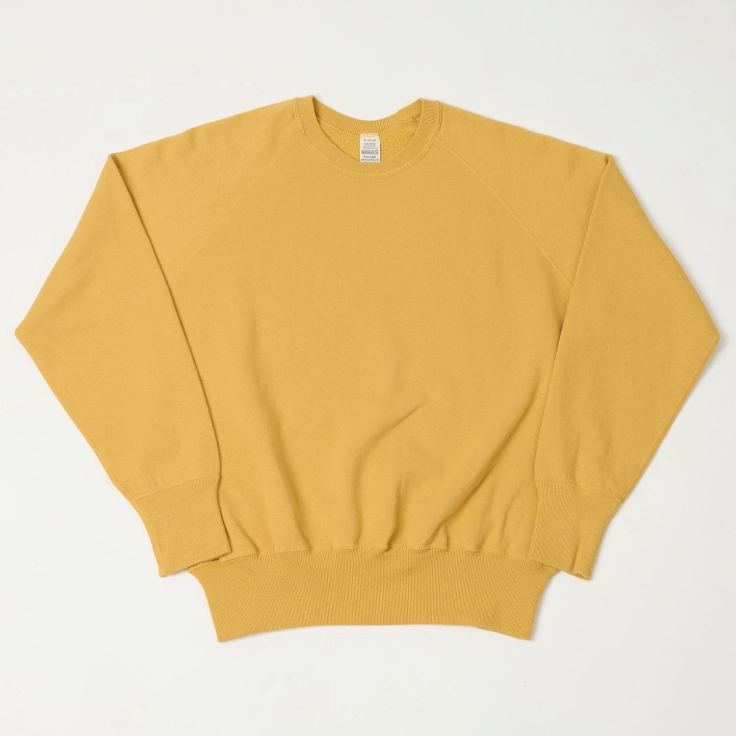 Warehouse & Co 461 Raglan Sleeve Sweatshirt - Mustard Fleece Outdoor Minimal