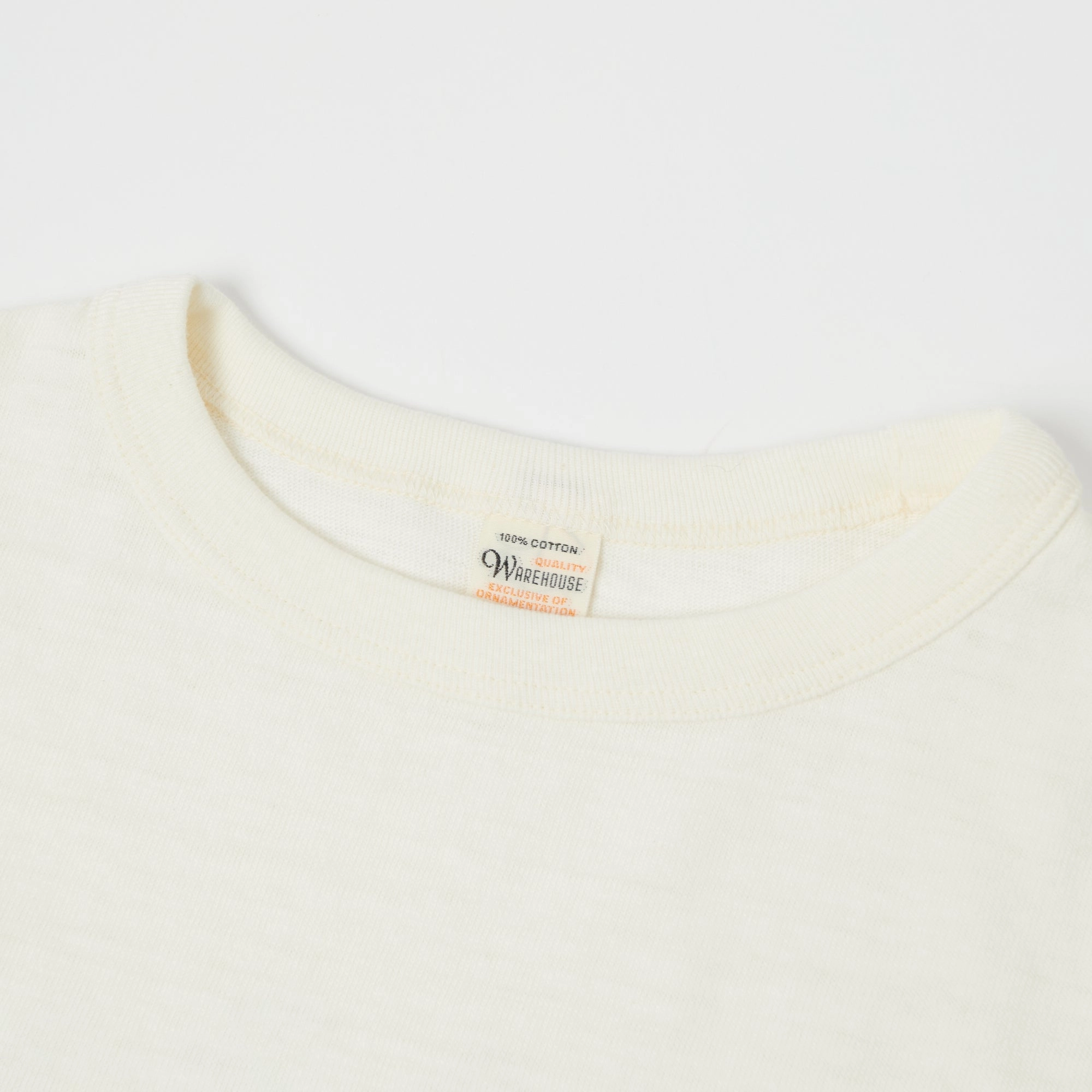 Stylish and Easygoing Warehouse & Co 4800 Baseball T-Shirt - Cream/Navy