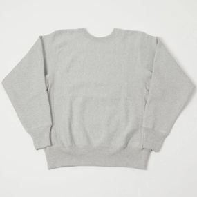 aesthetic features Street Casual Warehouse & Co 483 Reverse Weave Sweatshirt - Heather Grey