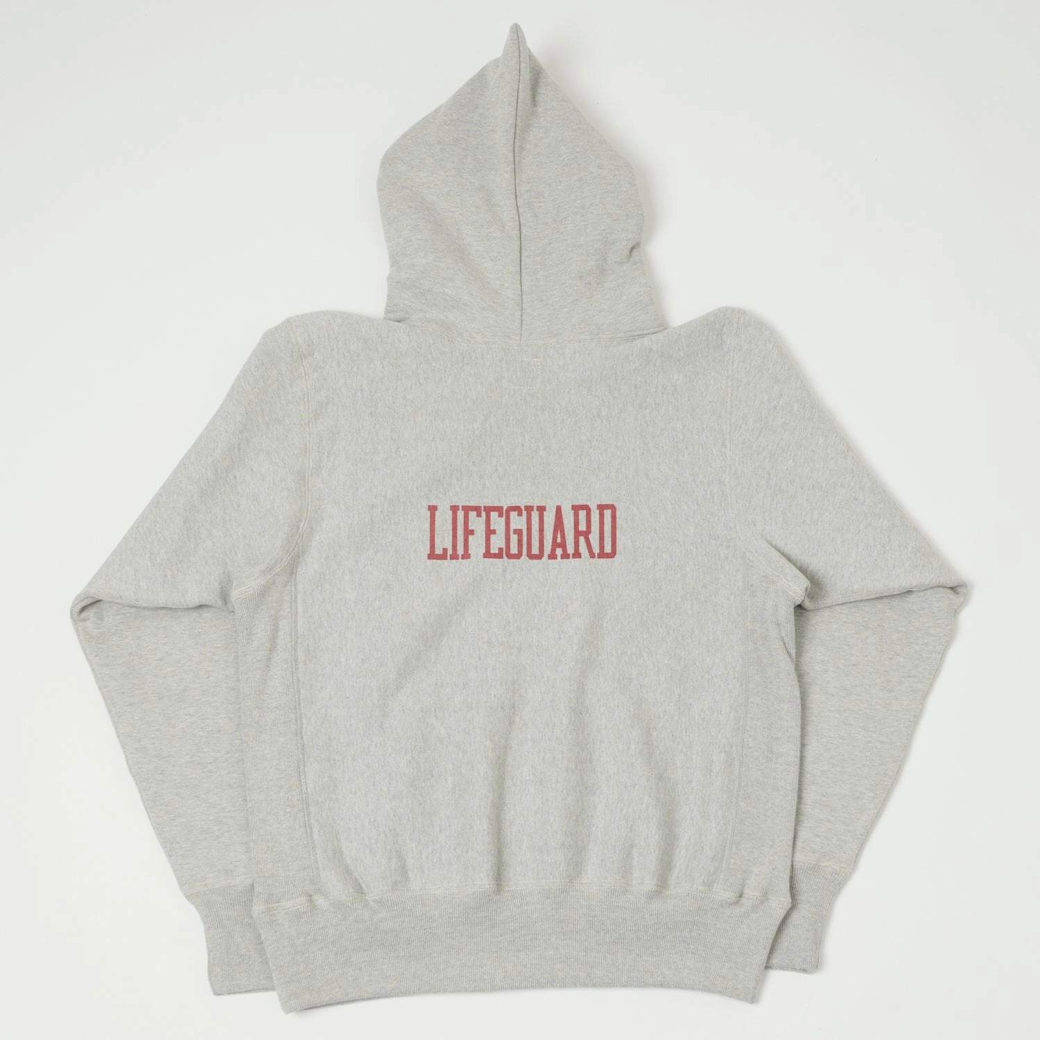 Pockets family wear Warehouse & Co 484 'Lifeguard' Reverse Weave Hooded Sweatshirt - Heather Grey