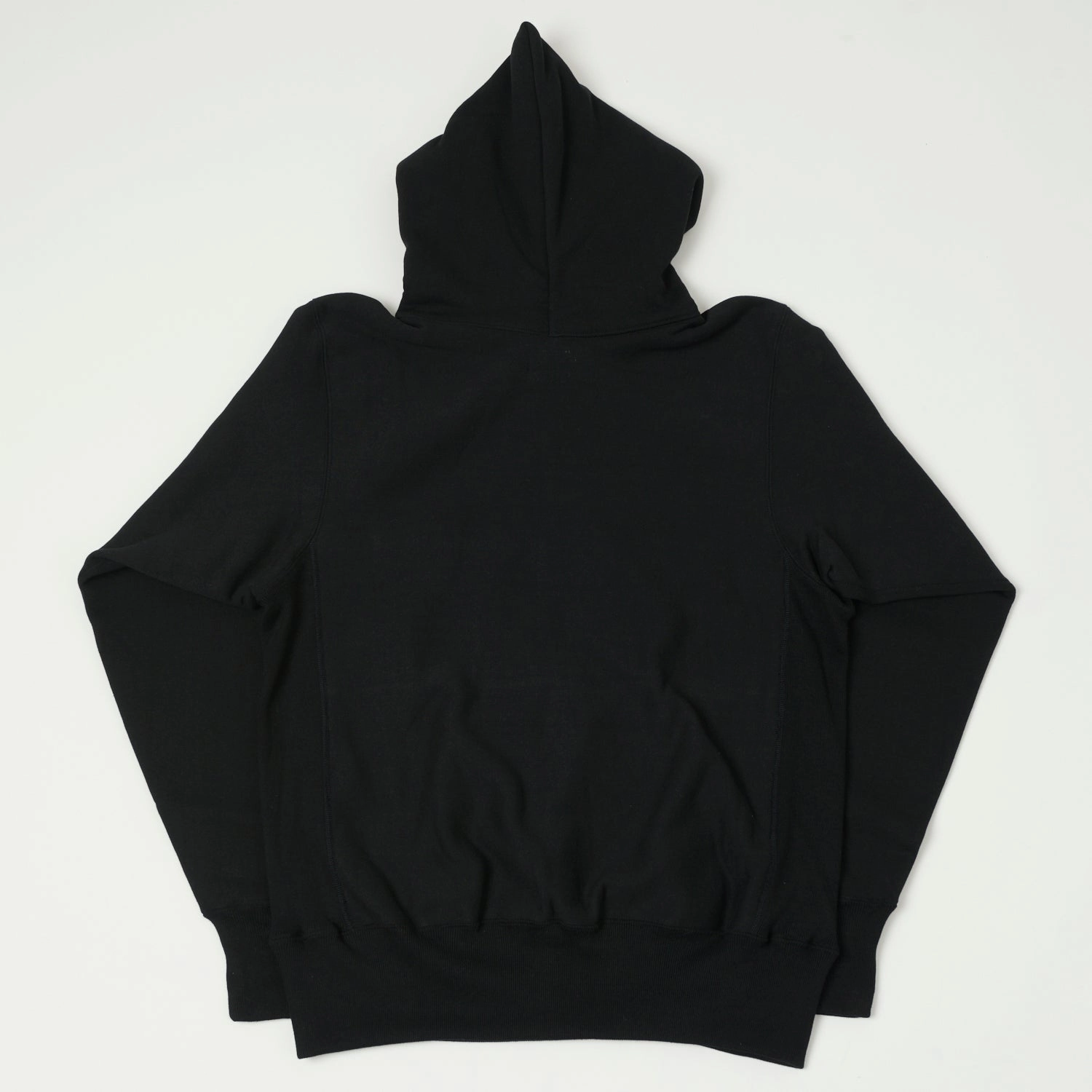 Warehouse & Co 484 Reverse Weave Hooded Sweatshirt - Black Chic Design Street Style