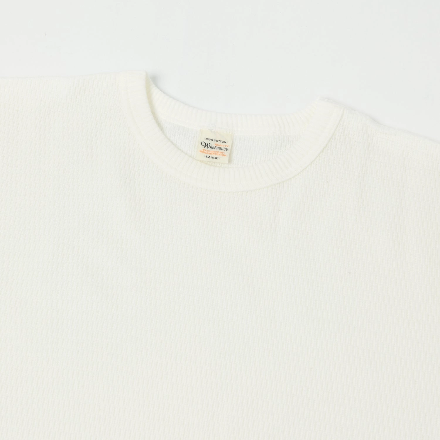 Warehouse & Co 5903 Waffle Knit Thermal T-Shirt - Off White Non Restrictive Cut