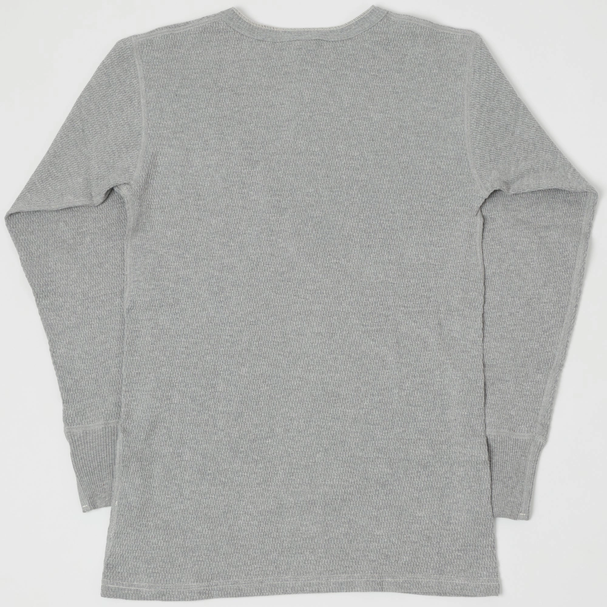 Durable Stitching Warehouse & Co 5904 Waffle Knit Thermal Henley - Heather Grey