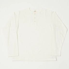 Warehouse & Co 5907 Long Sleeve Henley - Off White Light Style