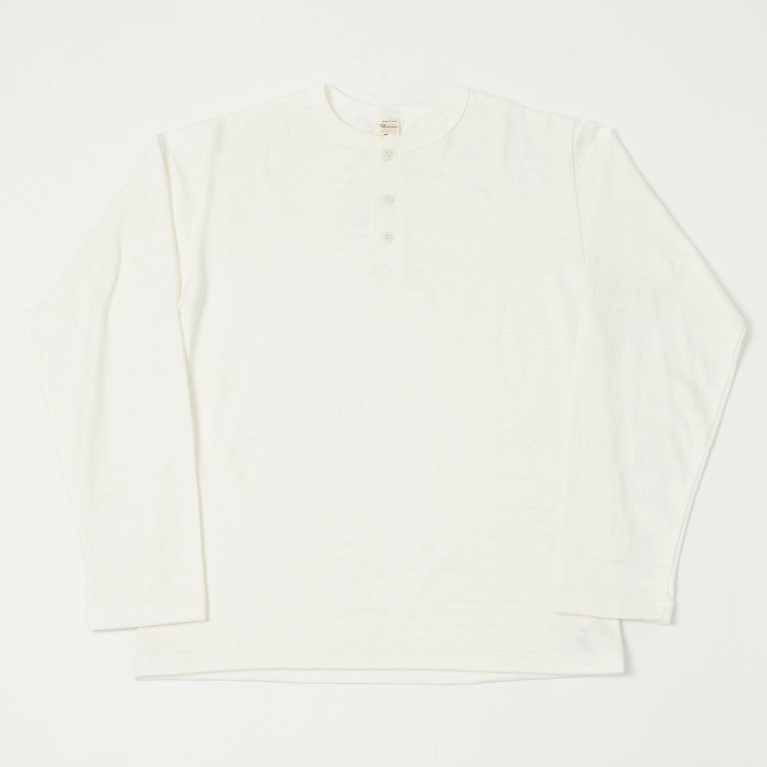 Warehouse & Co 5907 Long Sleeve Henley - Off White Light Style