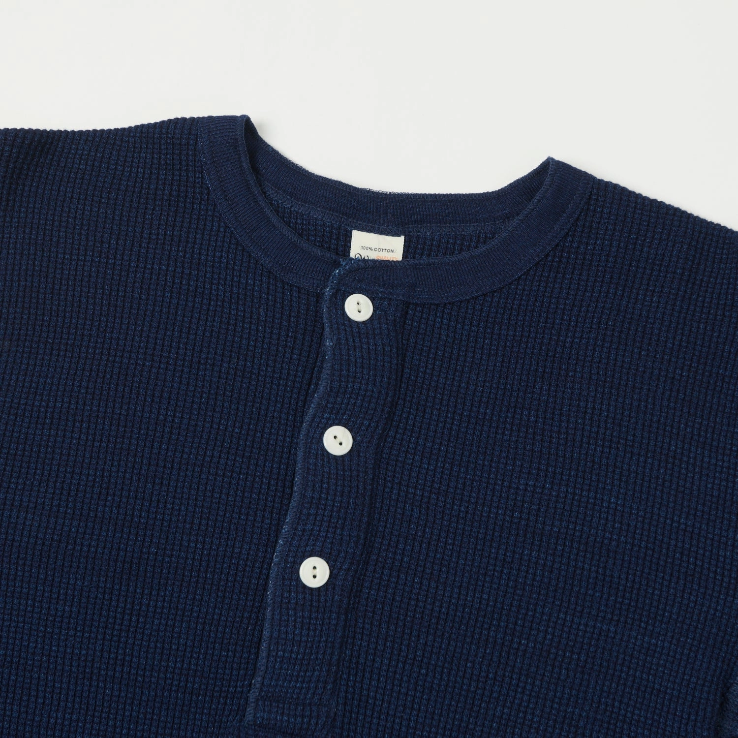 Comfortable Casual Warehouse & Co 5912 Waffle Knit Thermal Henley - Indigo