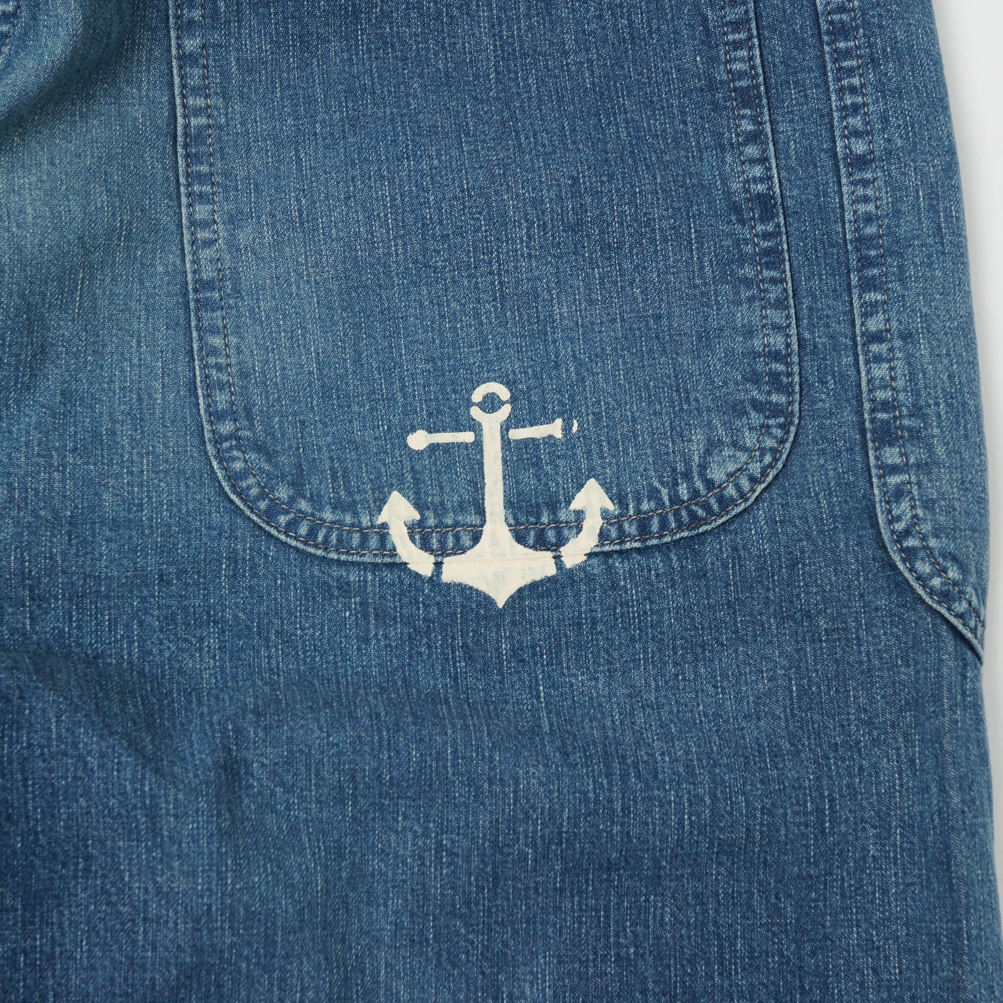 Soft Texture Evening Stroll Stretch Breathable Warehouse & Co U.S. Navy Denim Seaman's Pant - Heavy Wash