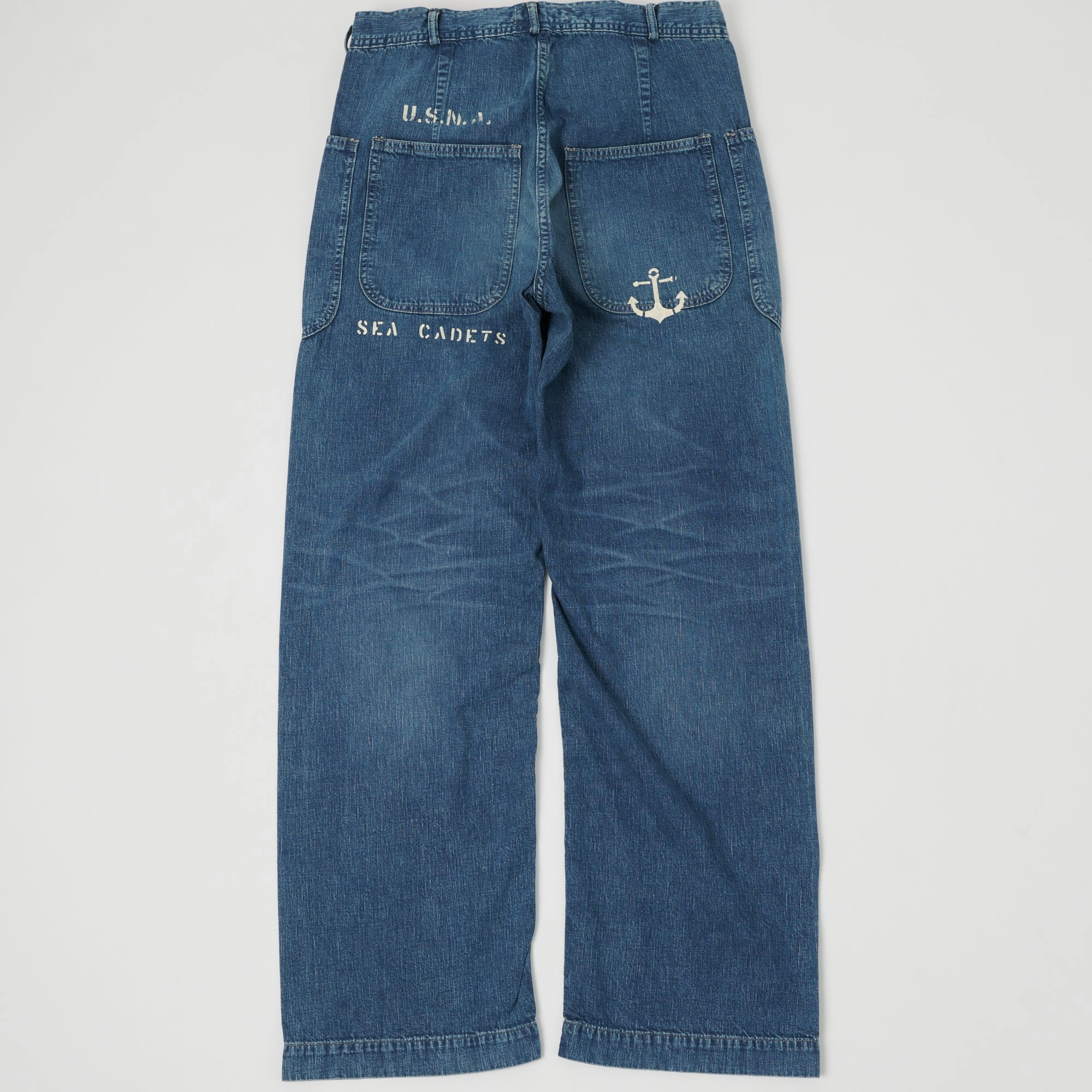 Neutral Tones Modern Casual Warehouse & Co U.S. Navy Denim Seaman's Pant - Heavy Wash