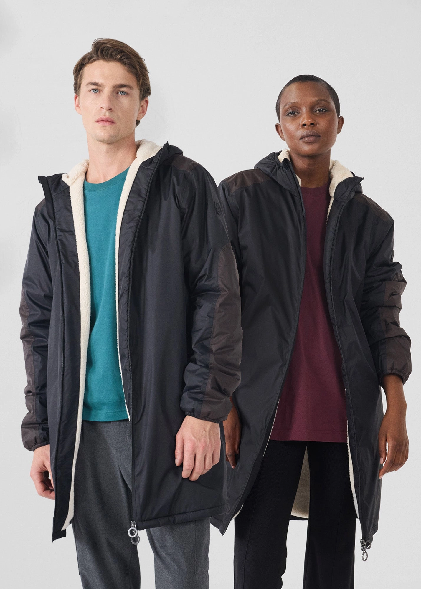 All Weather Piece Imperm??able sherpa long Noir Hallin sherpa