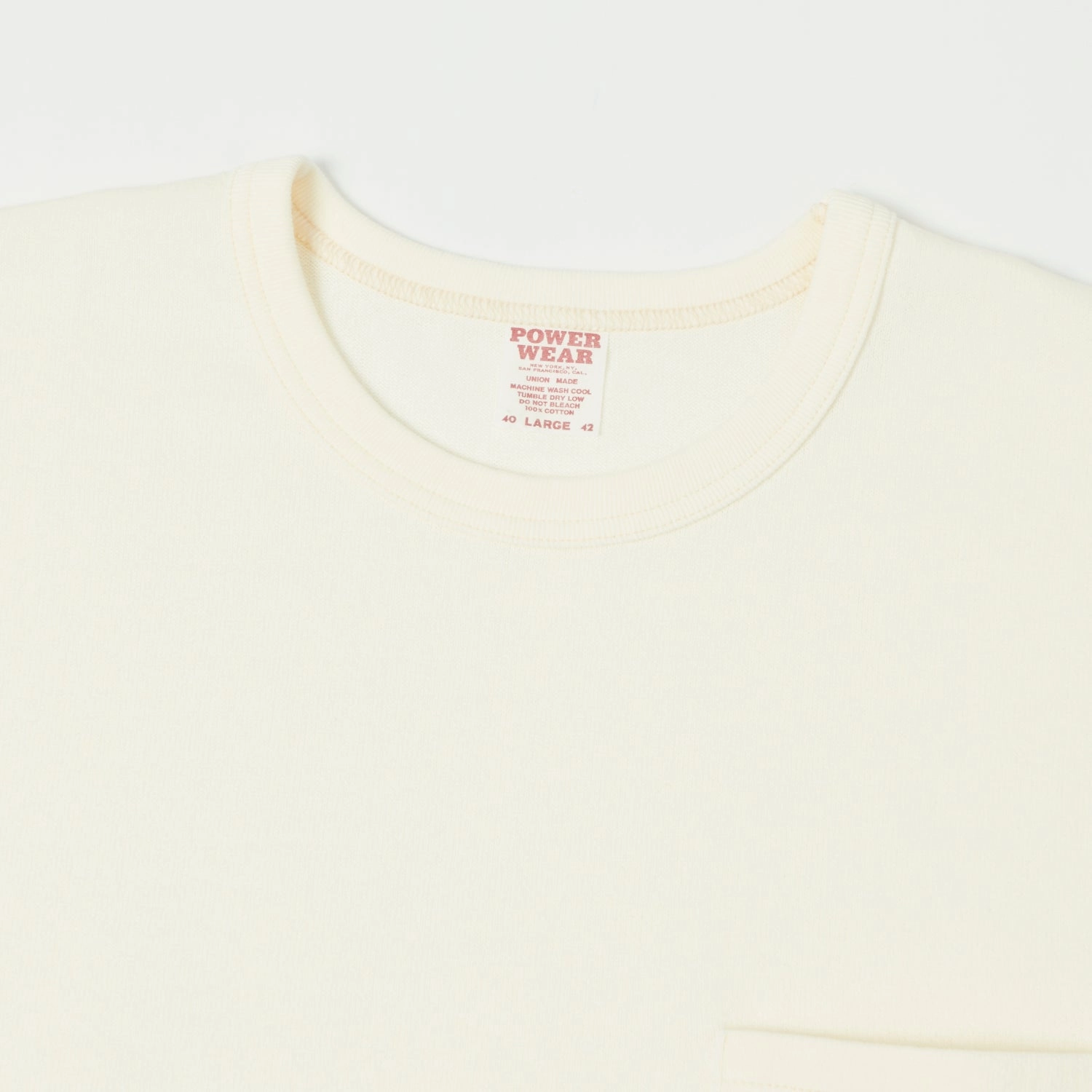 Freewheelers & Co Power Wear Short Sleeve Pocket Tee - Off White Sporty Comfort Wear