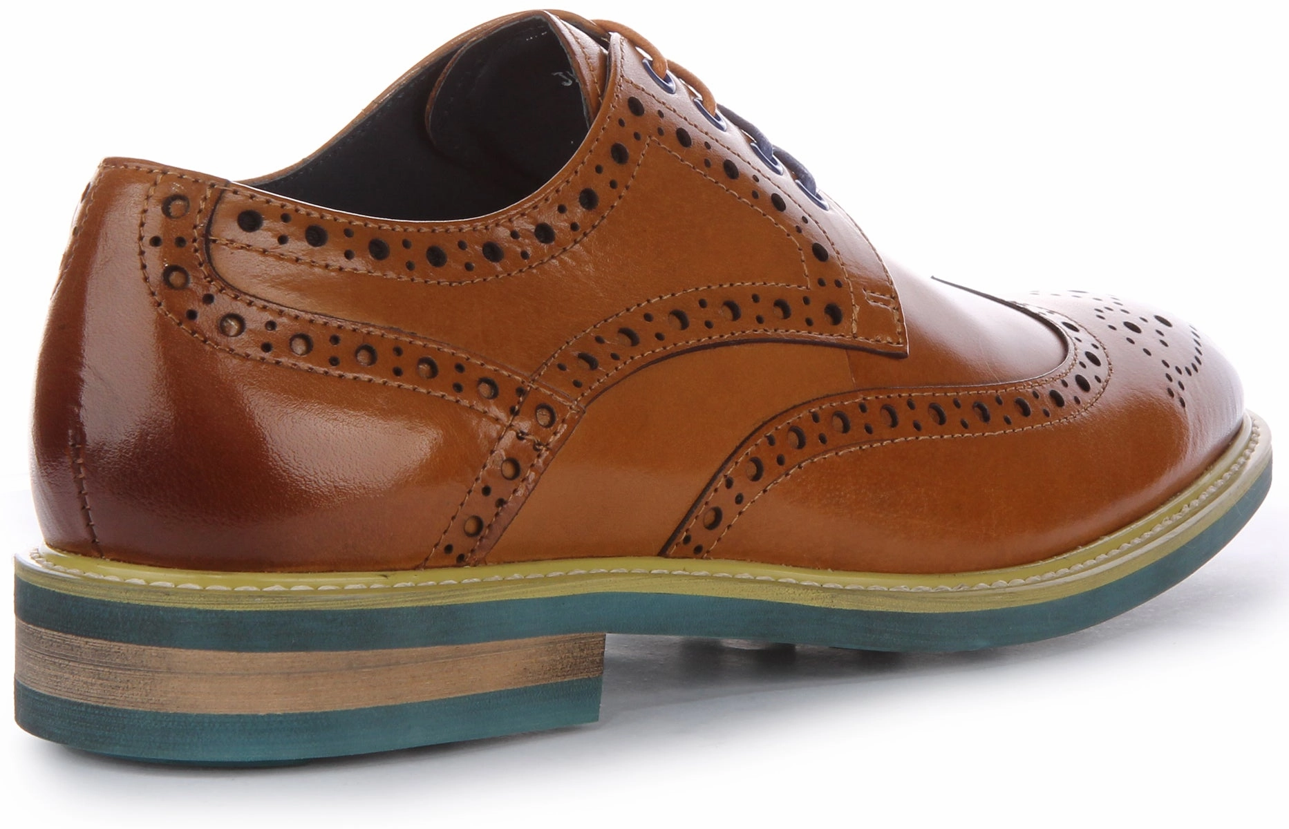 Dark Tone Justinreess England James In Brown Blue Brogues For Men