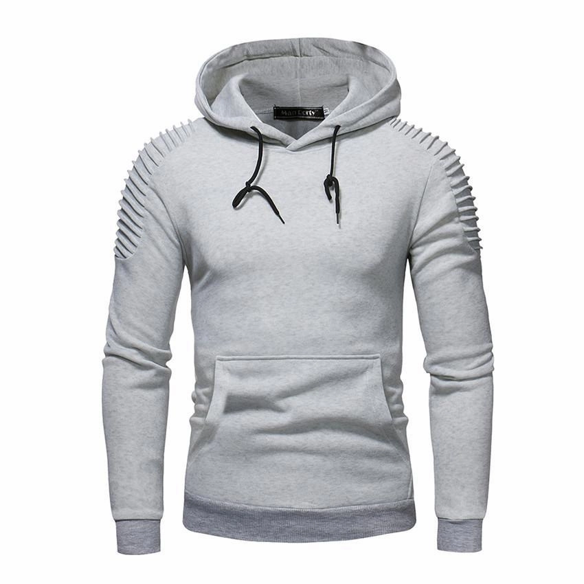 West Louis? Fashion Stitching Hoodie Double Needle Stitching