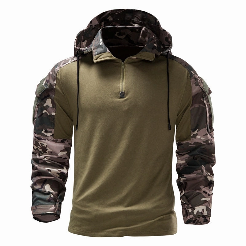 West Louis? Mens Outdoor Military Camouflage Hooded Shirt All Day Wear
