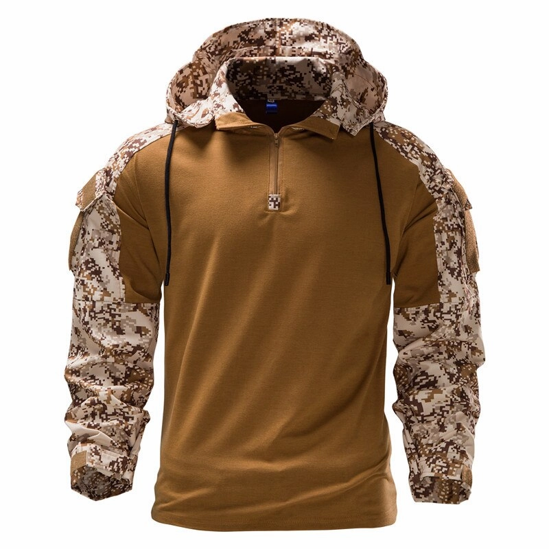 West Louis? Mens Outdoor Military Camouflage Hooded Shirt Cozy Feel