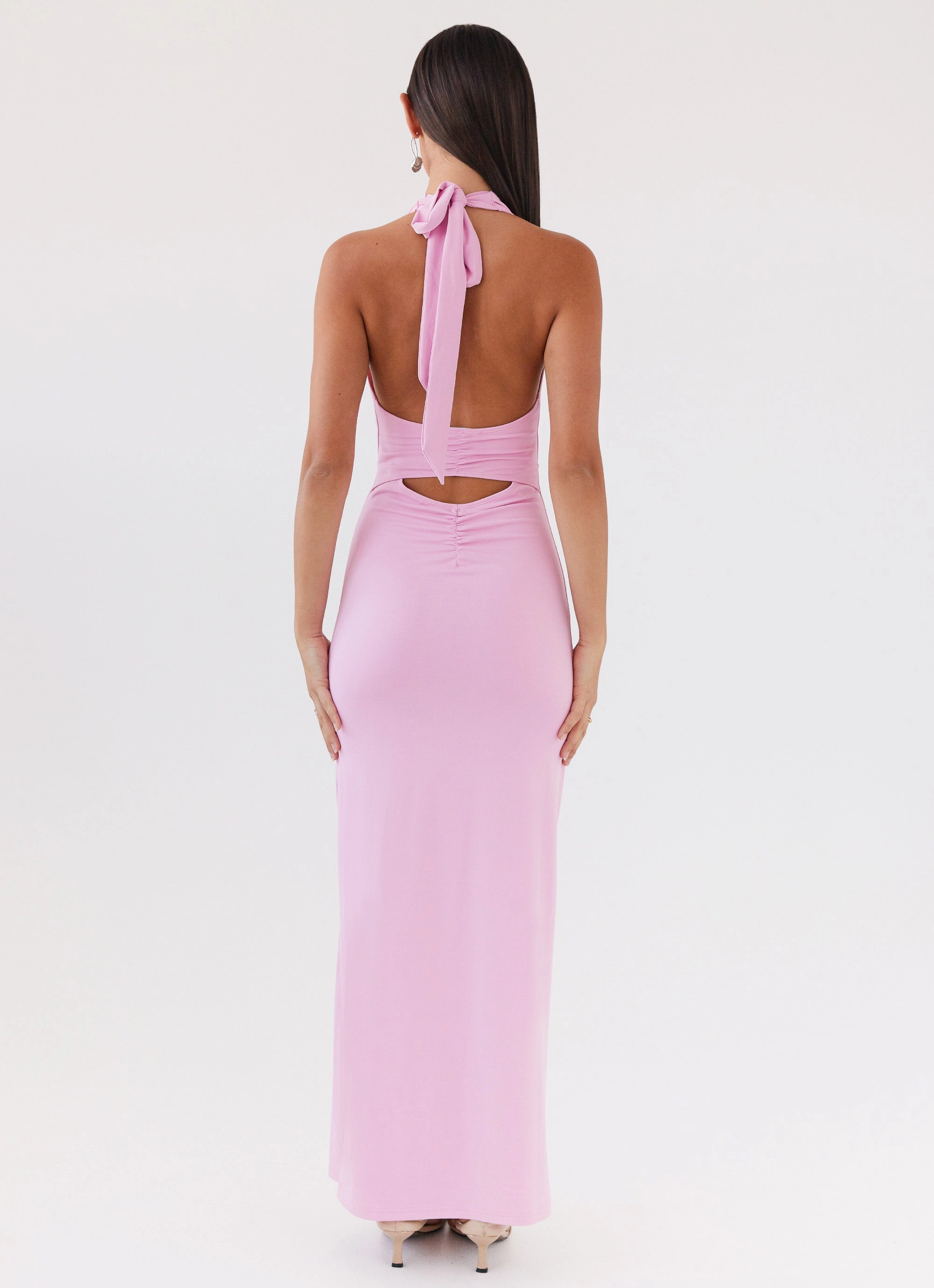 ReinforcedHem Whisked Away Halterneck Maxi Dress - Pink