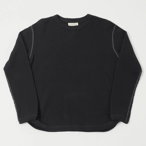 Collared formality Full Count 5964 Heavyweight Waffle T-Shirt - Ink Black