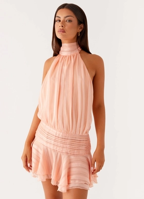 Trendy Appearance Vacation Outfit Willow Chiffon Mini Dress - Orange