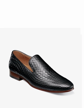 Wilton Plain Toe Slip On Shoe In Black All Day Leather Comfort Flexible Frame All Day Worker