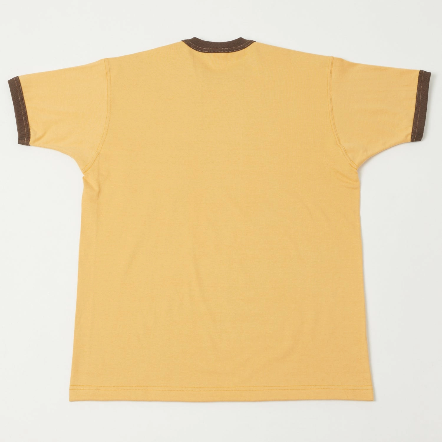 Comfy Fit Layer Raw Hem Finish TOYS McCOY Ringer Pocket T-Shirt - Yellow/Charcoal