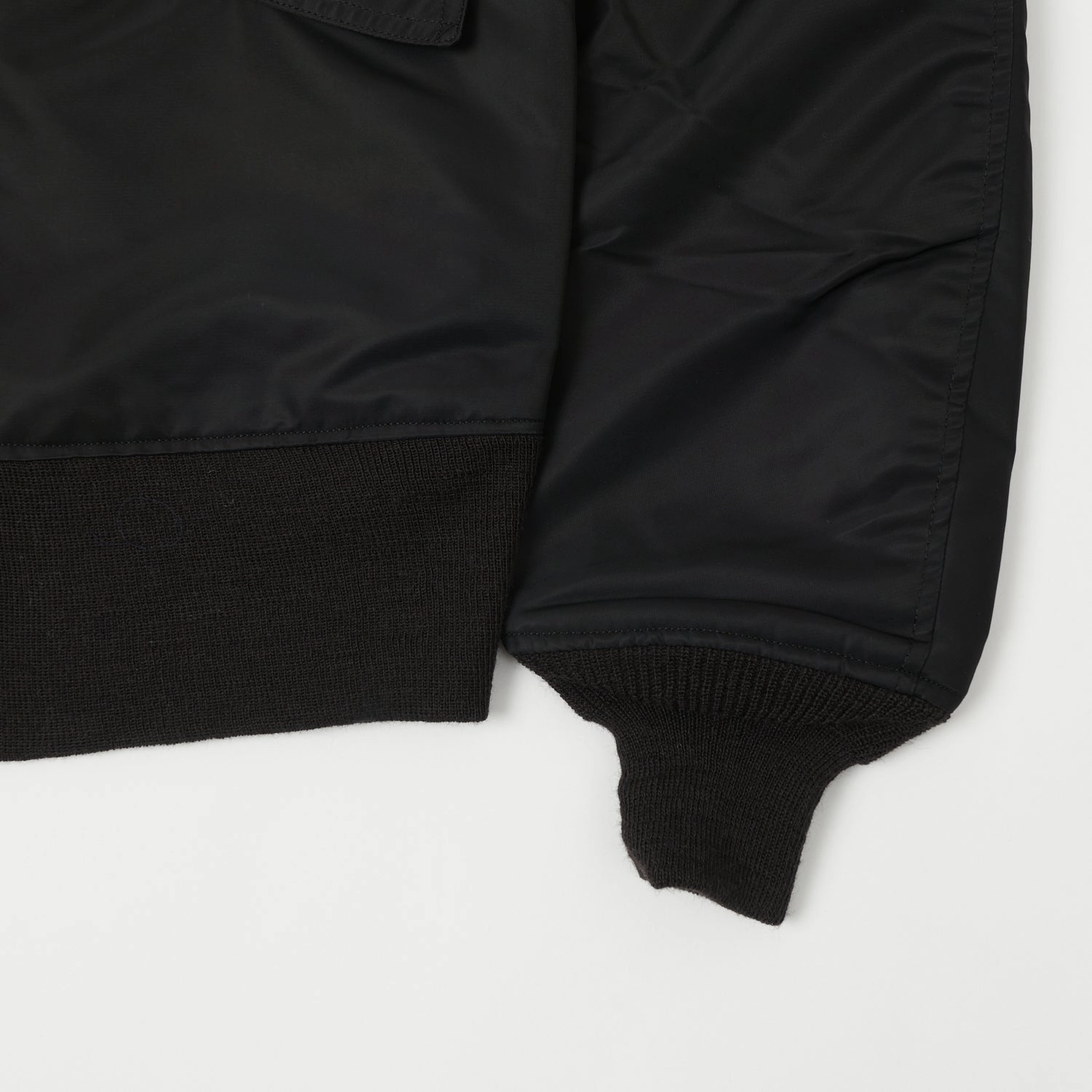 Buzz Rickson's x William Gibson L-2B Flight Jacket 'Regular' - Black Mesh Backed Hood Active Use