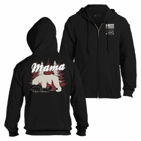 Women's Mama Bear Full-Zip Hoodie - Black Bar Hopping