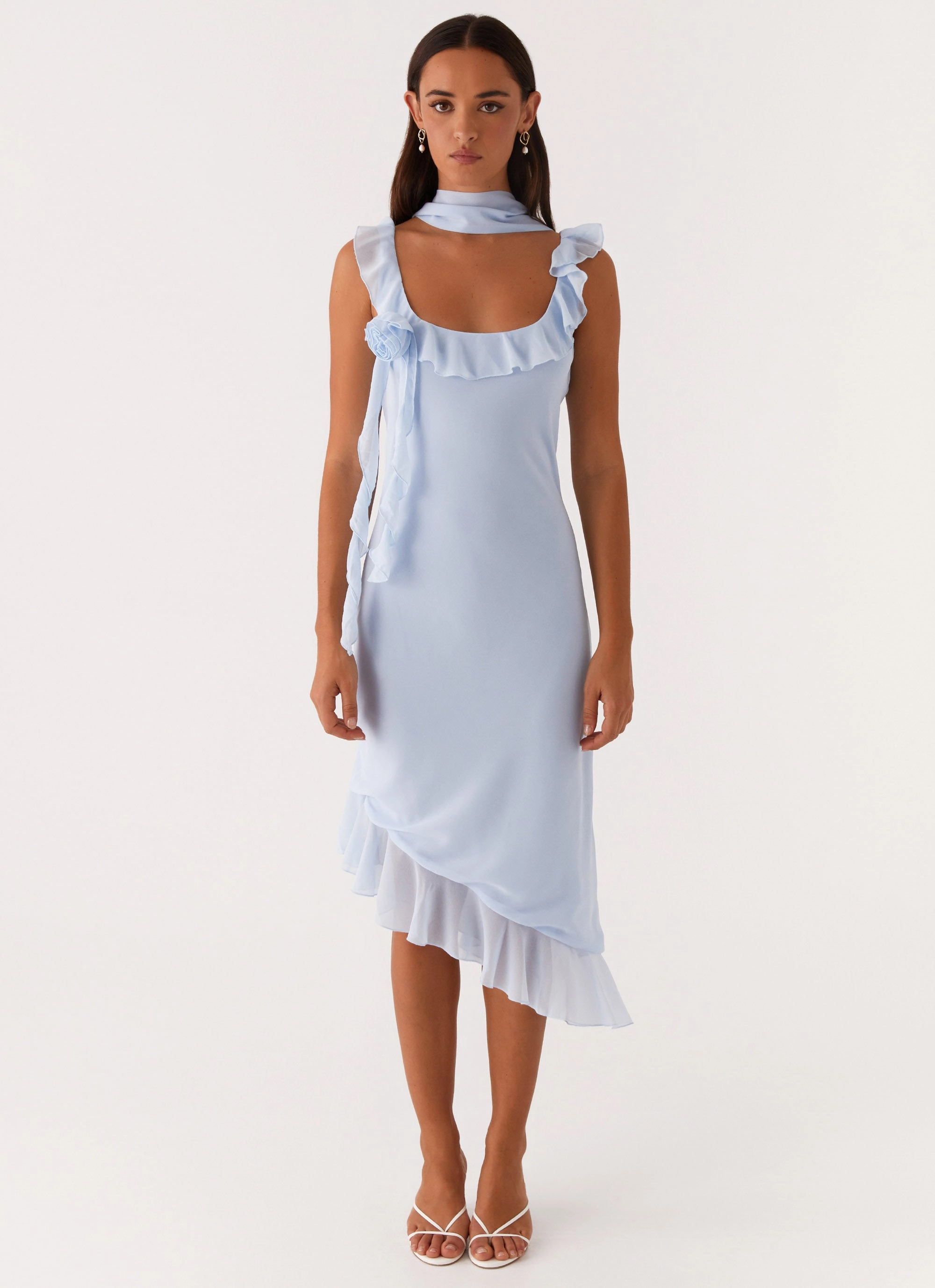 Versatile Comfort Harmonious Layers Fariday Midi Dress - Blue