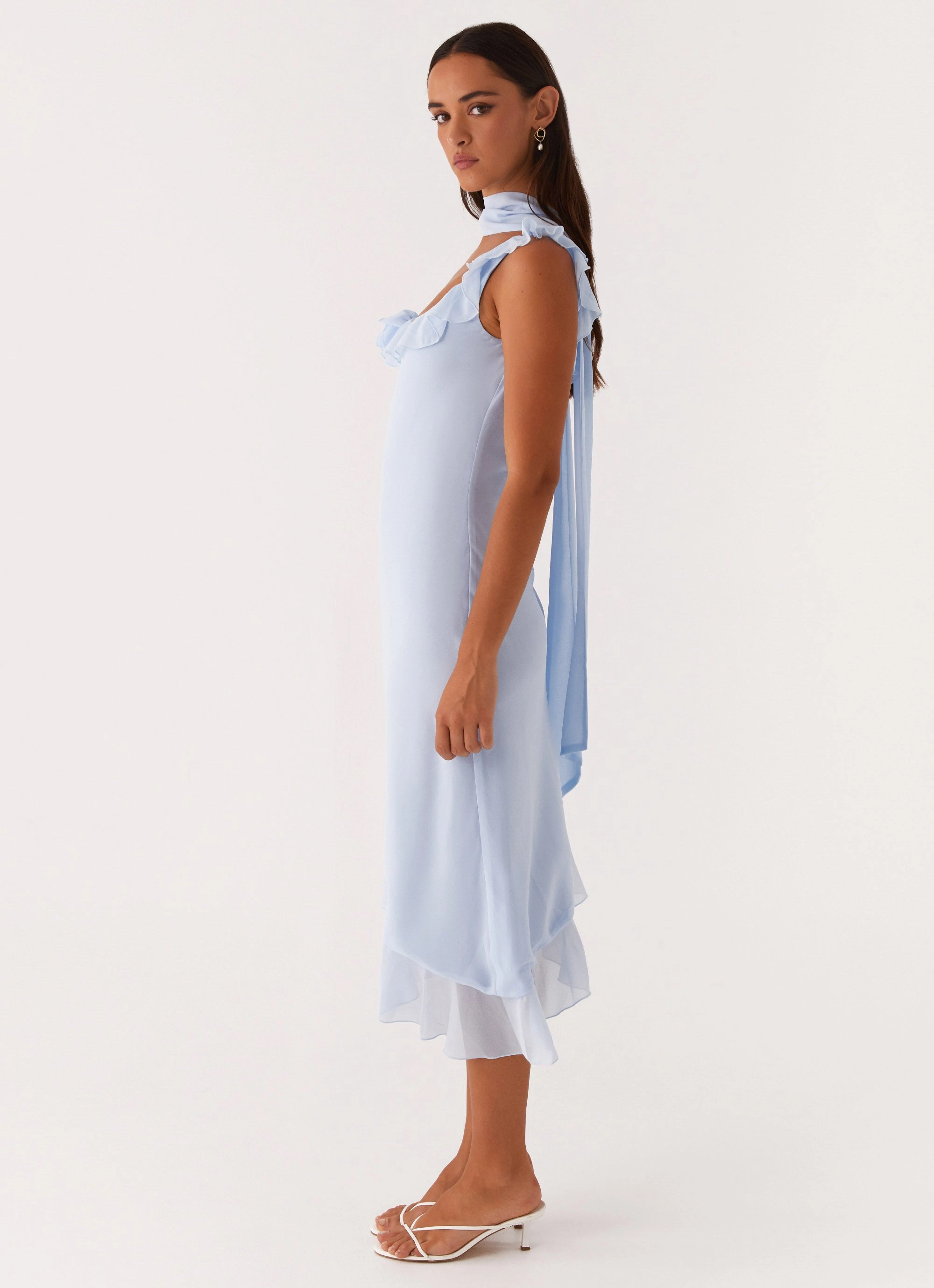 Fariday Midi Dress - Blue Lawn Soft Chill Style