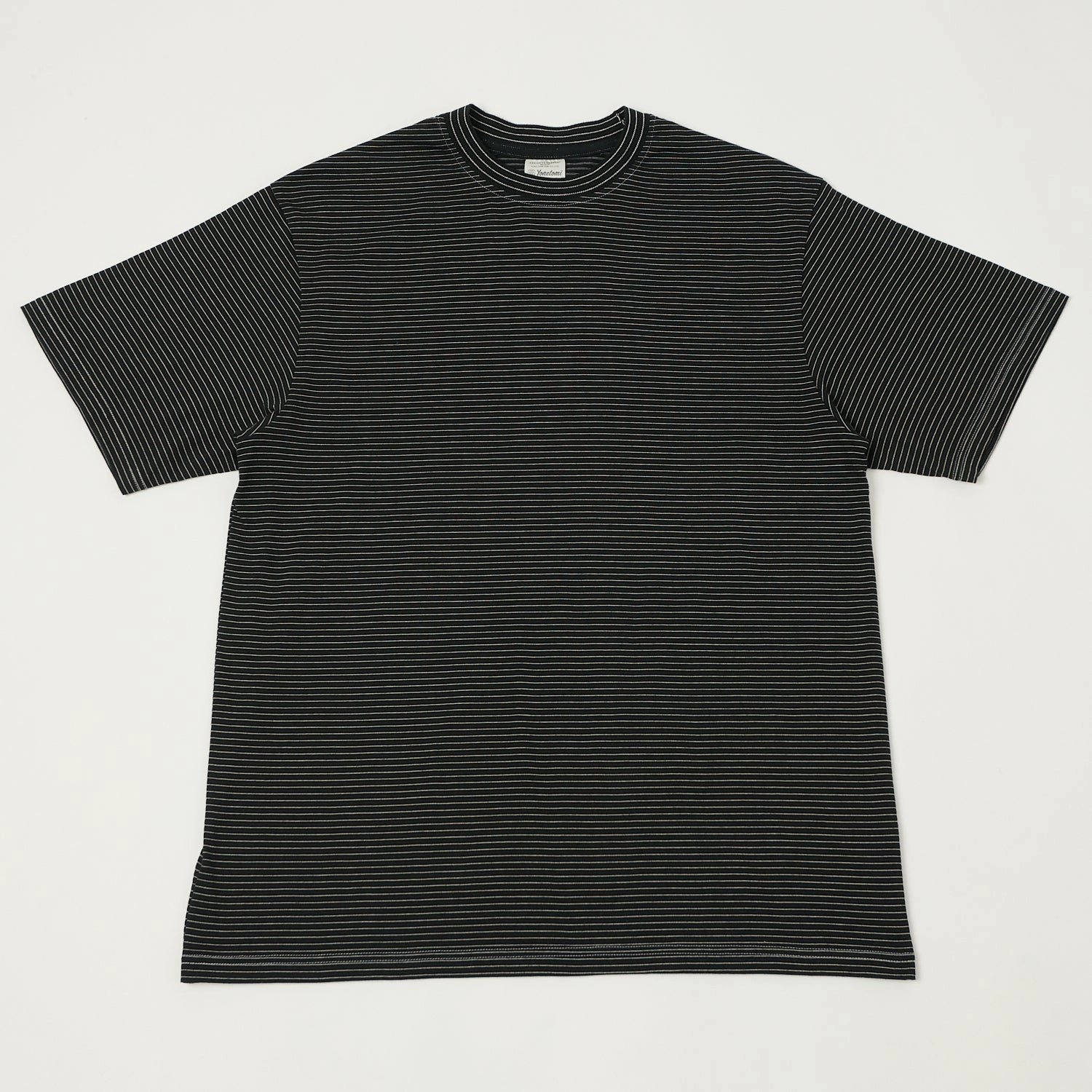 Low Impact Dye Perfect Fit Wear Yonetomi 'New Basic' Garment Dyed Stripe T-Shirt - Black