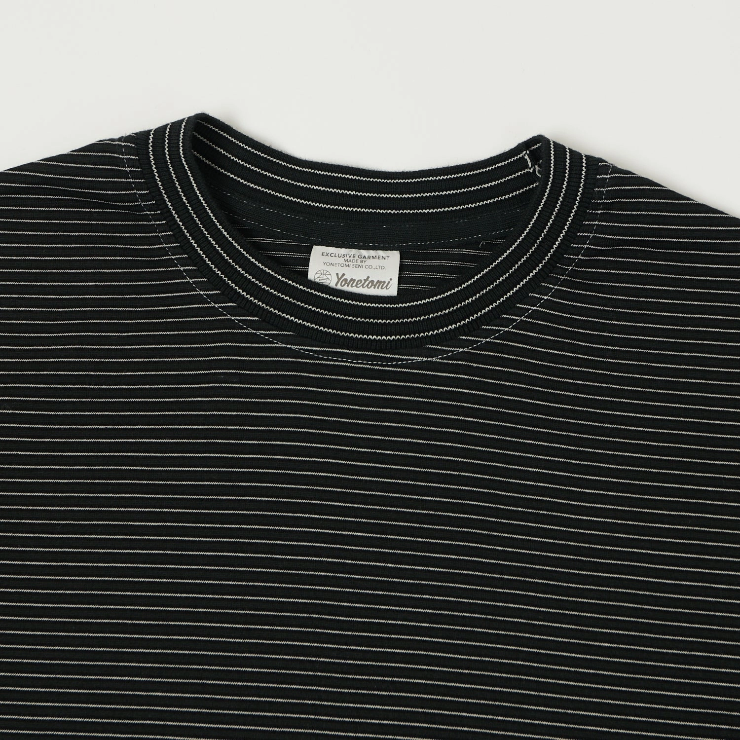 Reversible Design Concept Yonetomi 'New Basic' Garment Dyed Stripe T-Shirt - Black
