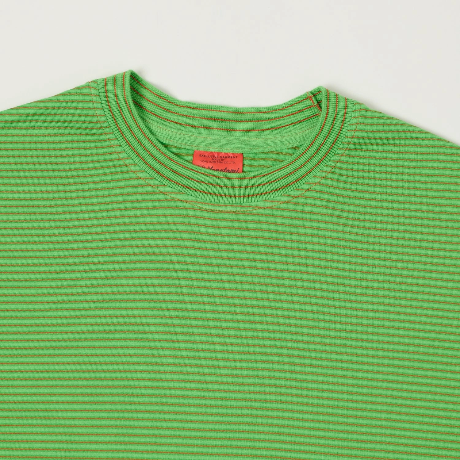 Cozy Layering Yonetomi 'New Basic' Garment Dyed Stripe T-Shirt - Green
