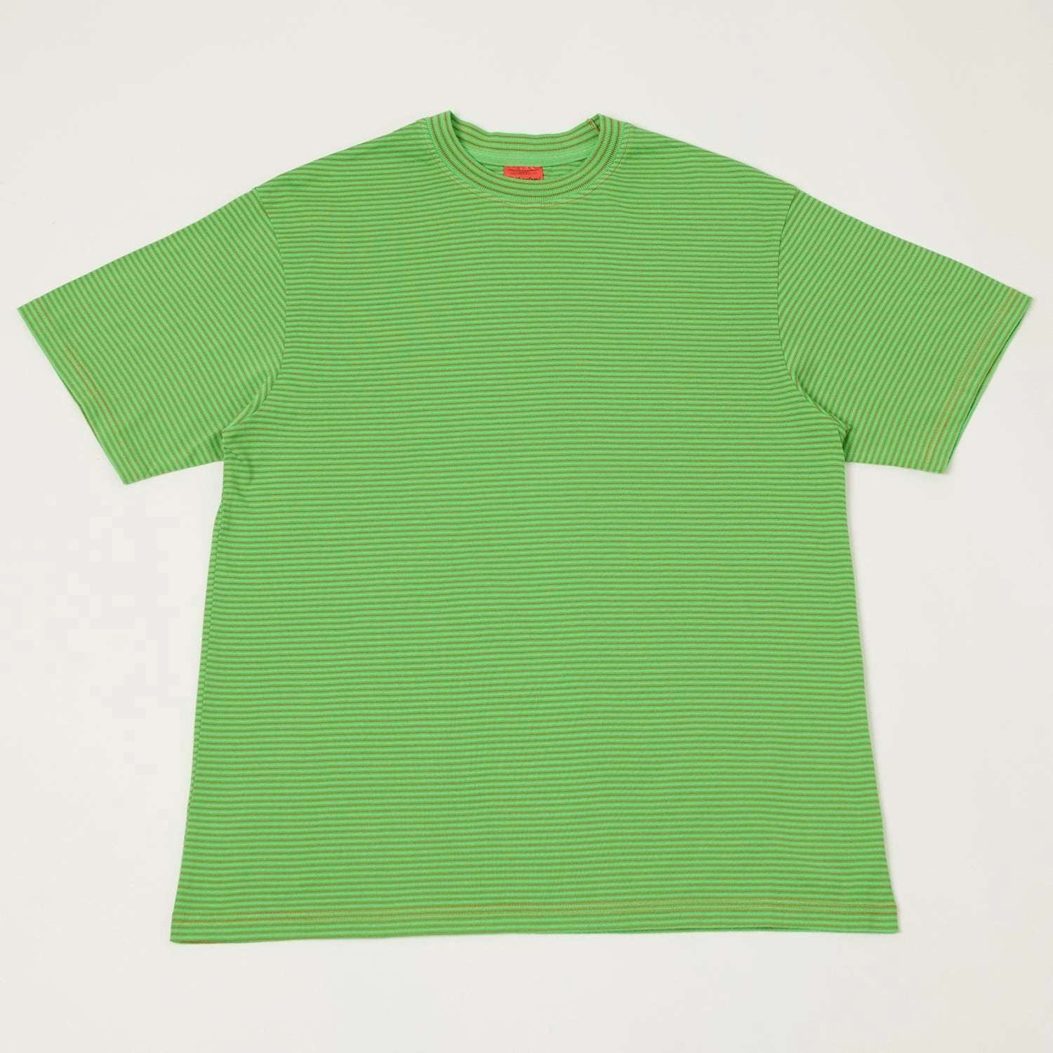 Personalized Yonetomi 'New Basic' Garment Dyed Stripe T-Shirt - Green