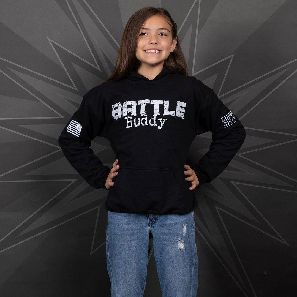 Youth Battle Buddy Hoodie - Black Basic Hoodie adults