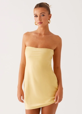 Yulina Mini Dress - Yellow Tall-Fit Wide Hemline