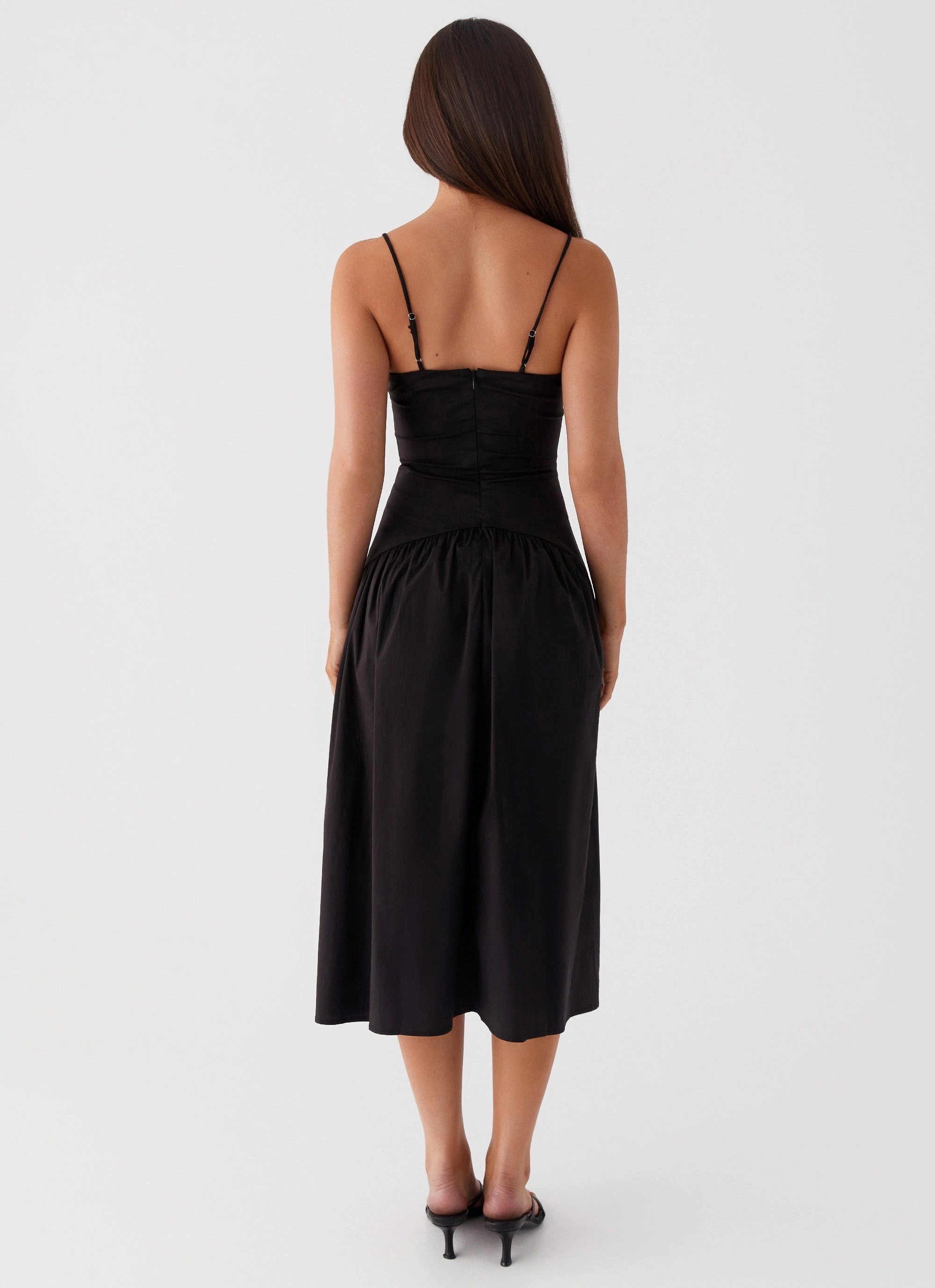 Yvette Corset Midi Dress - Black Scandi Clean