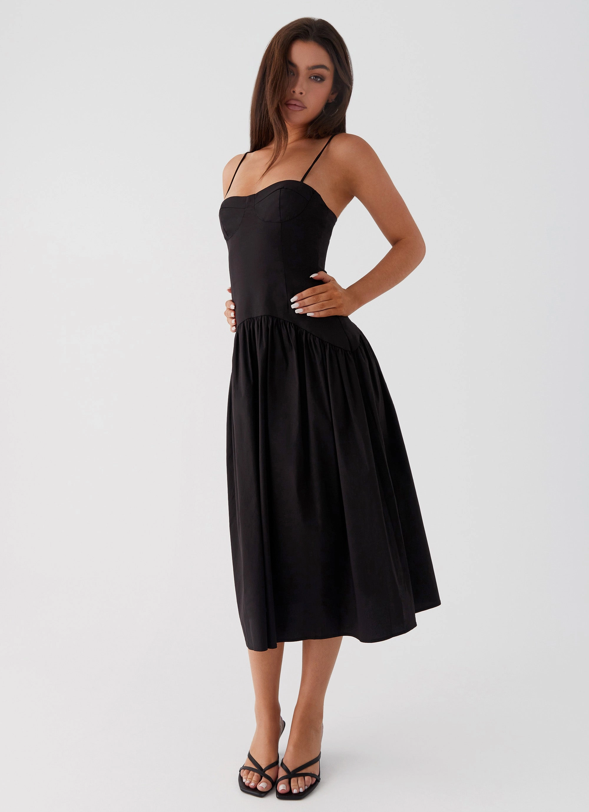 Yvette Corset Midi Dress - Black Comfortable fit