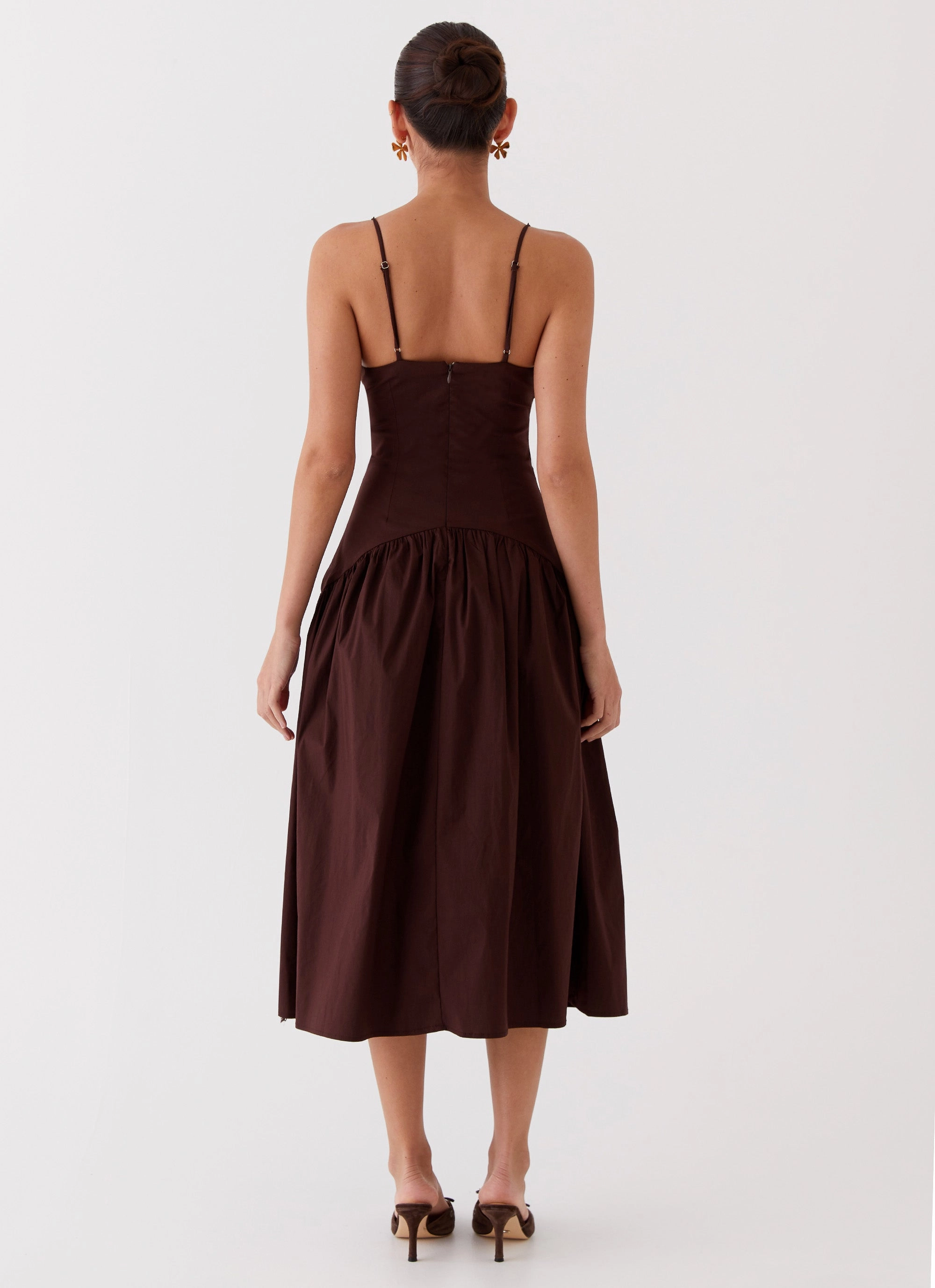 Yvette Corset Midi Dress - Chocolate Timeless elegance