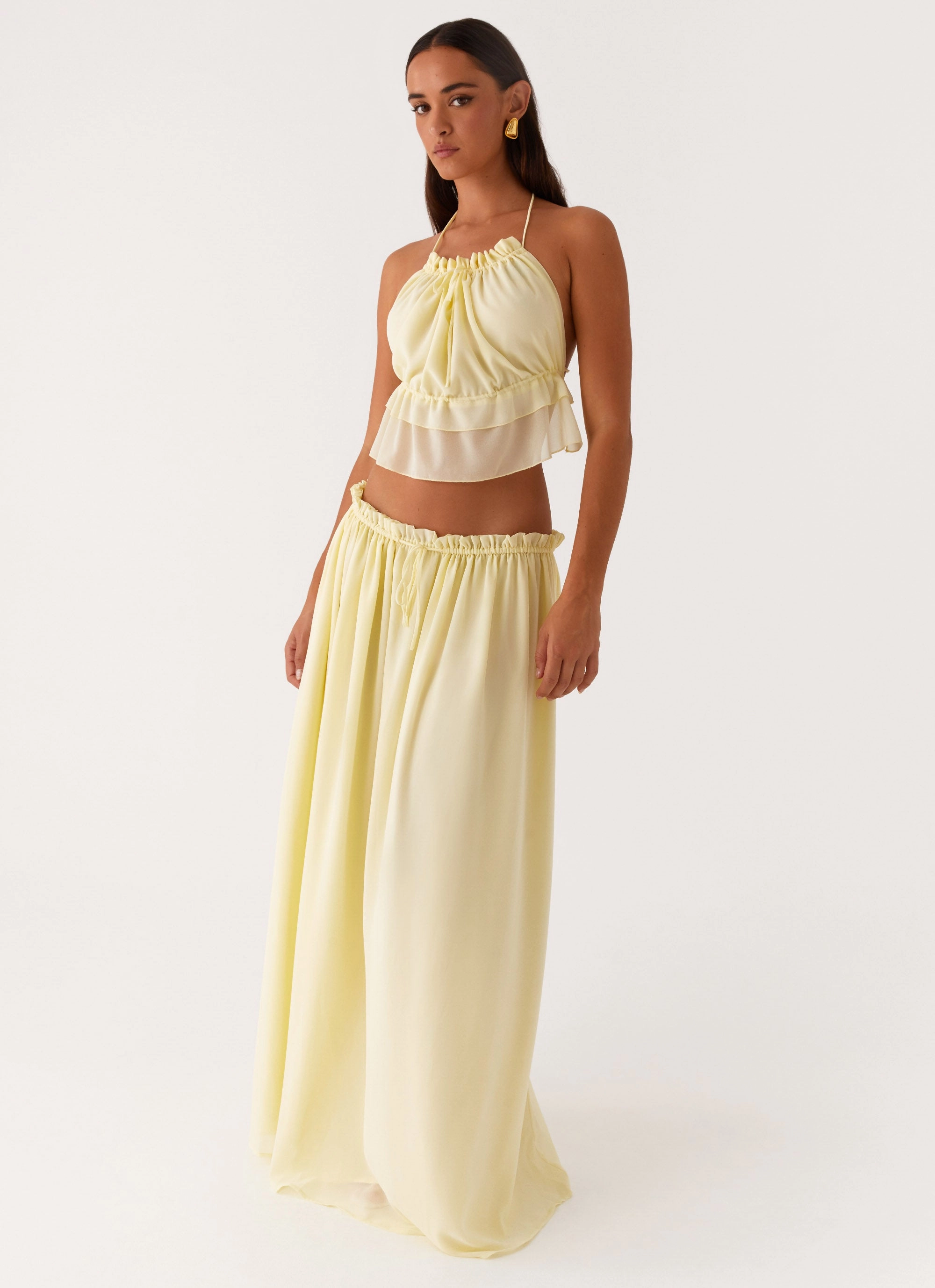 Fine Texture Zaya Maxi Skirt - Yellow