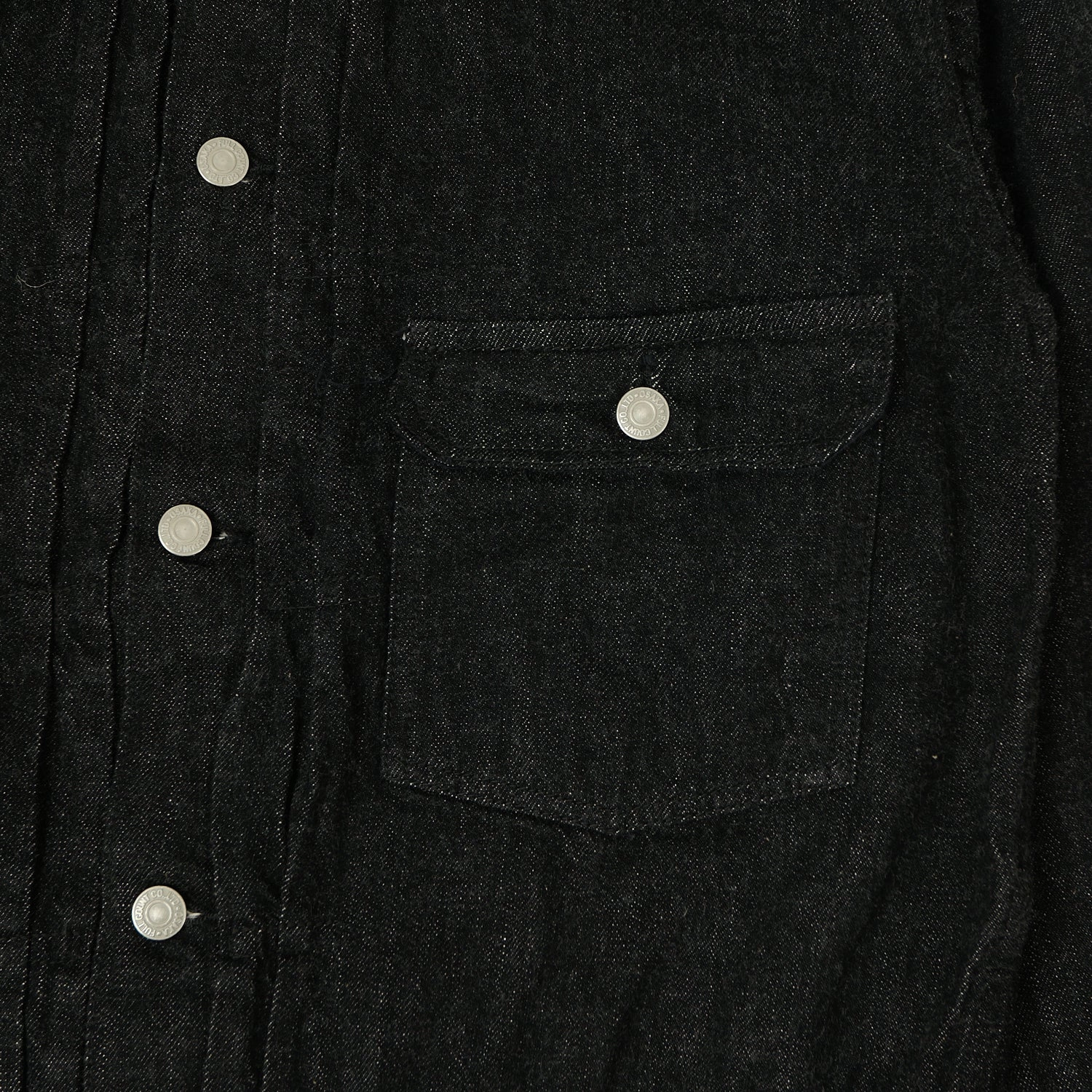 Layered construction Built For Cold Full Count 2107SS 'Super Smooth' 11.5oz Type I Denim Jacket - Black One Wash