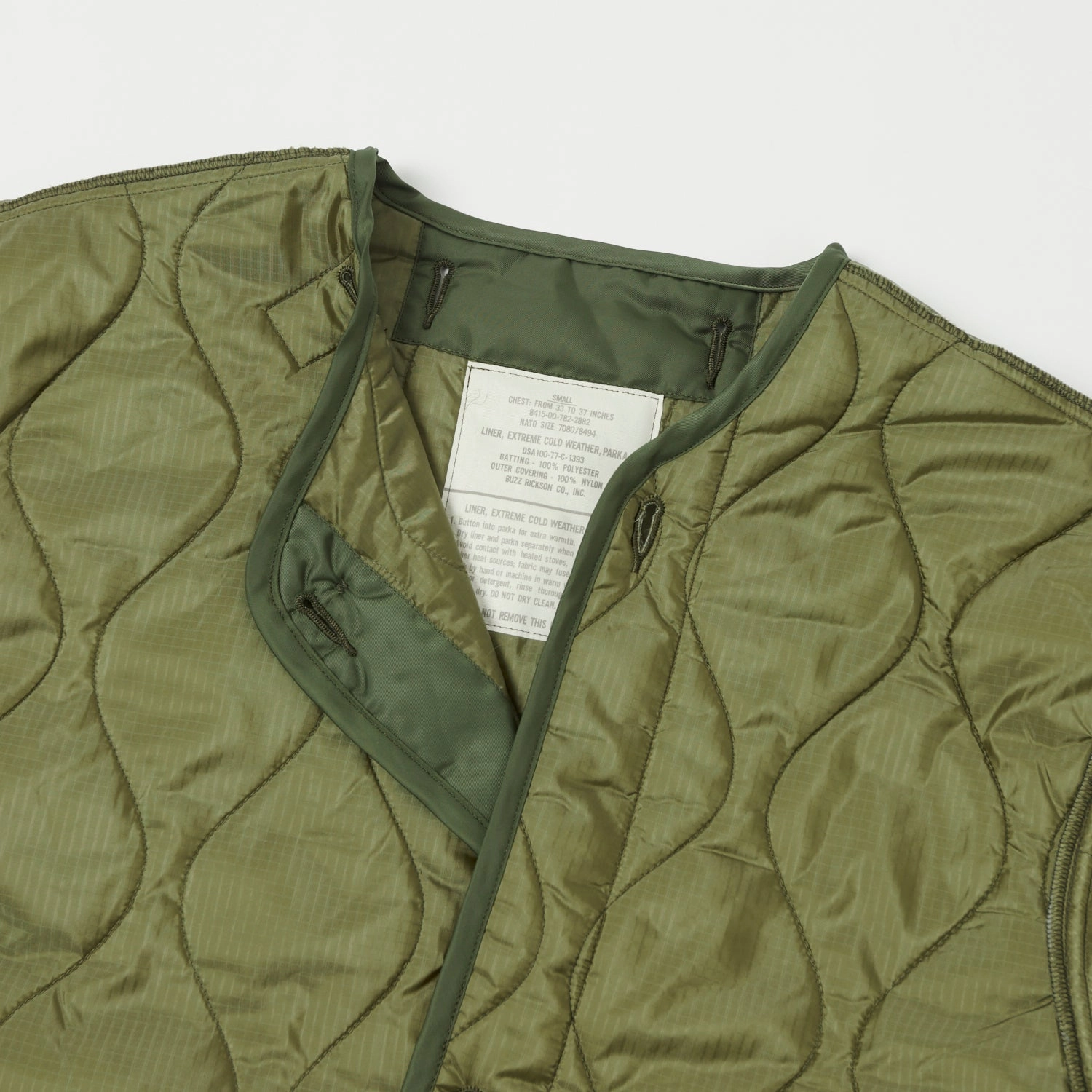 Buzz Rickson's 'Extreme Cold Weather' Liner Jacket - Olive Light Motion Urban Hike